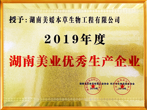 2019年度湖南美业优秀生产企业